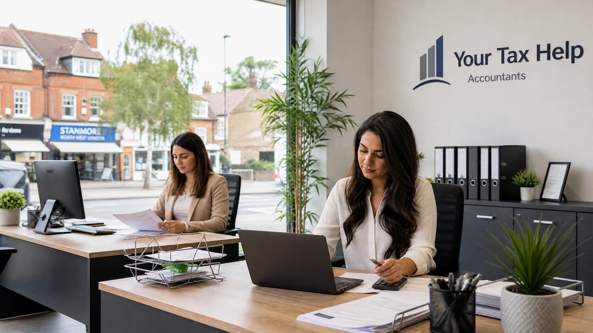 Your Tax Help Accountants team working at desks, Stanmore HA7